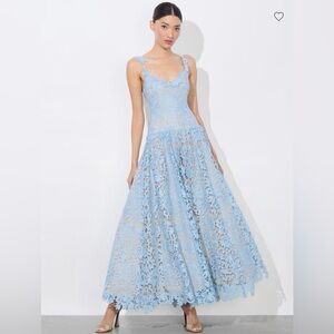 Alice + Olivia Light Blue Lace Maxi Dress